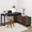 Bureau de direction moderne en L avec crédence de rangement Modern