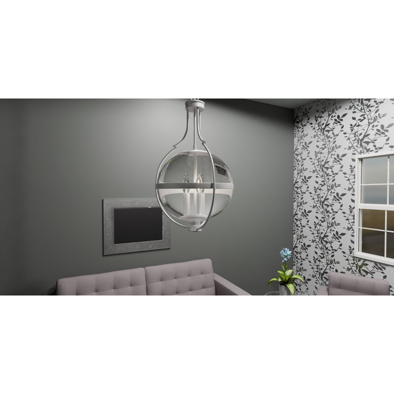 Luminaire suspendu 3 lumières Abrakata, Nickel brossé