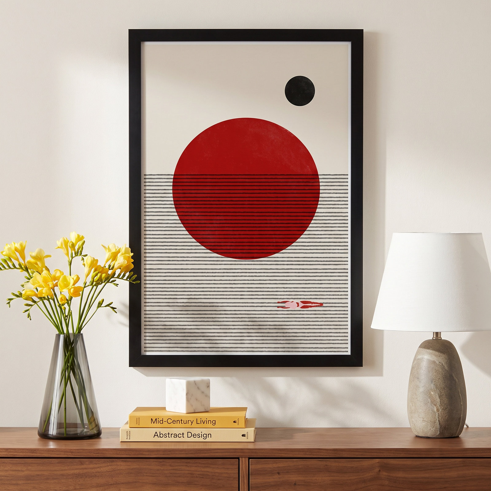 Swimming to You Print, 21" H x 15" W x 1" D, Black