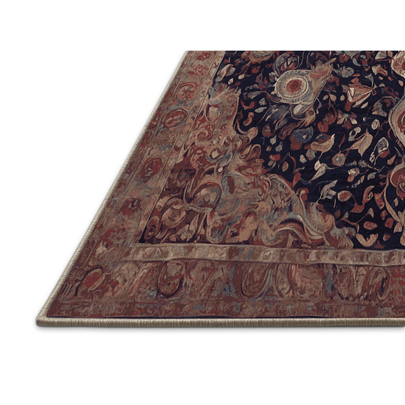 Tapis brun soyeux et moelleux, Rond 4 pi