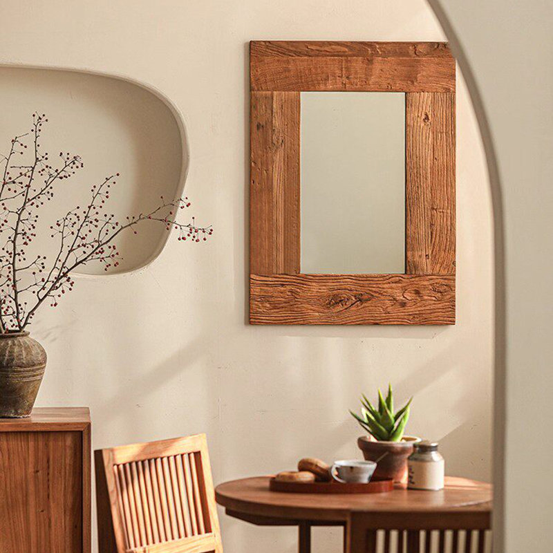 Rectangle Solid wood Wall Mirror, 31.50"H×23.62"W