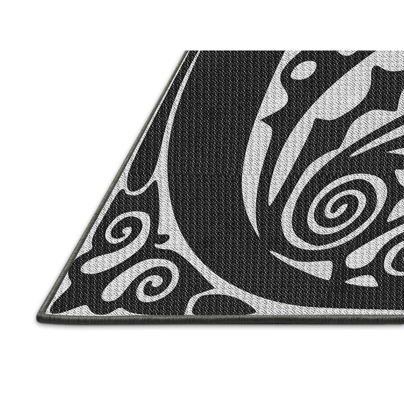 Tapis décoratif noir Maddie, Rectangle 7 pi x 9 pi