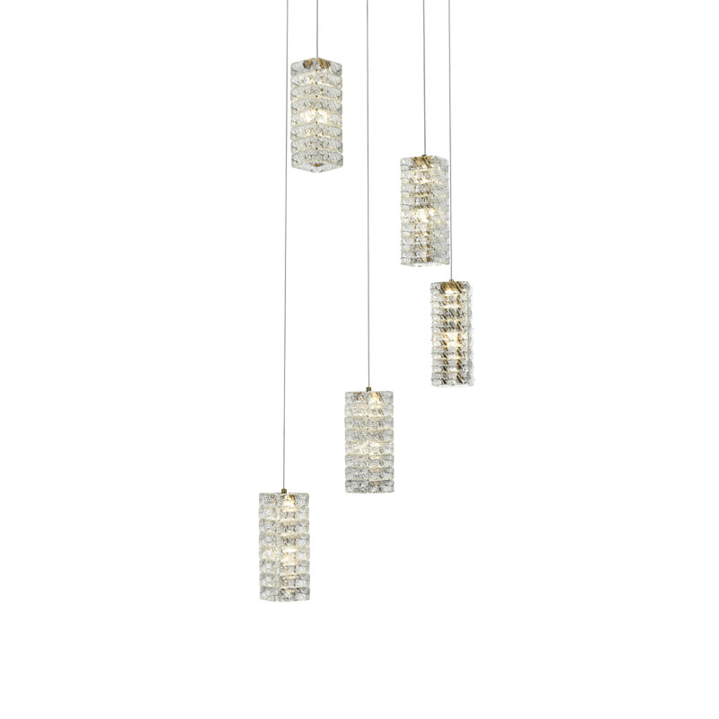Luminaire suspendu DEL de 20 po Aston en chrome, Or satiné