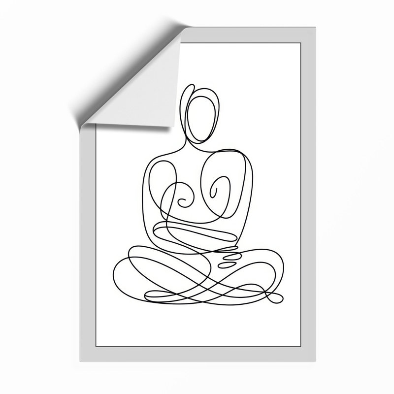 Seated in Stillness Minimalist - Framed Print, Unframed, A2 - 59.4 x 42.0 cm