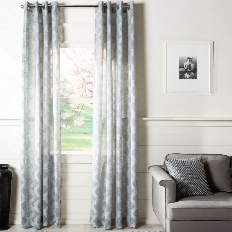 Kober Sheer Curtain Single Panel, 52" W x 84" L, Charcoal