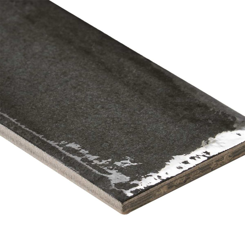 Paint 3x16 Glossy Porcelain Tile, Nero Black