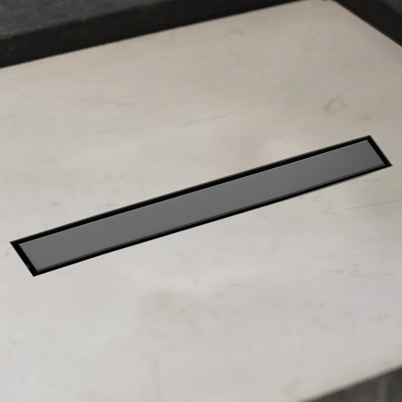 Linear Shower Drain With Leveling Feet, Matte Black