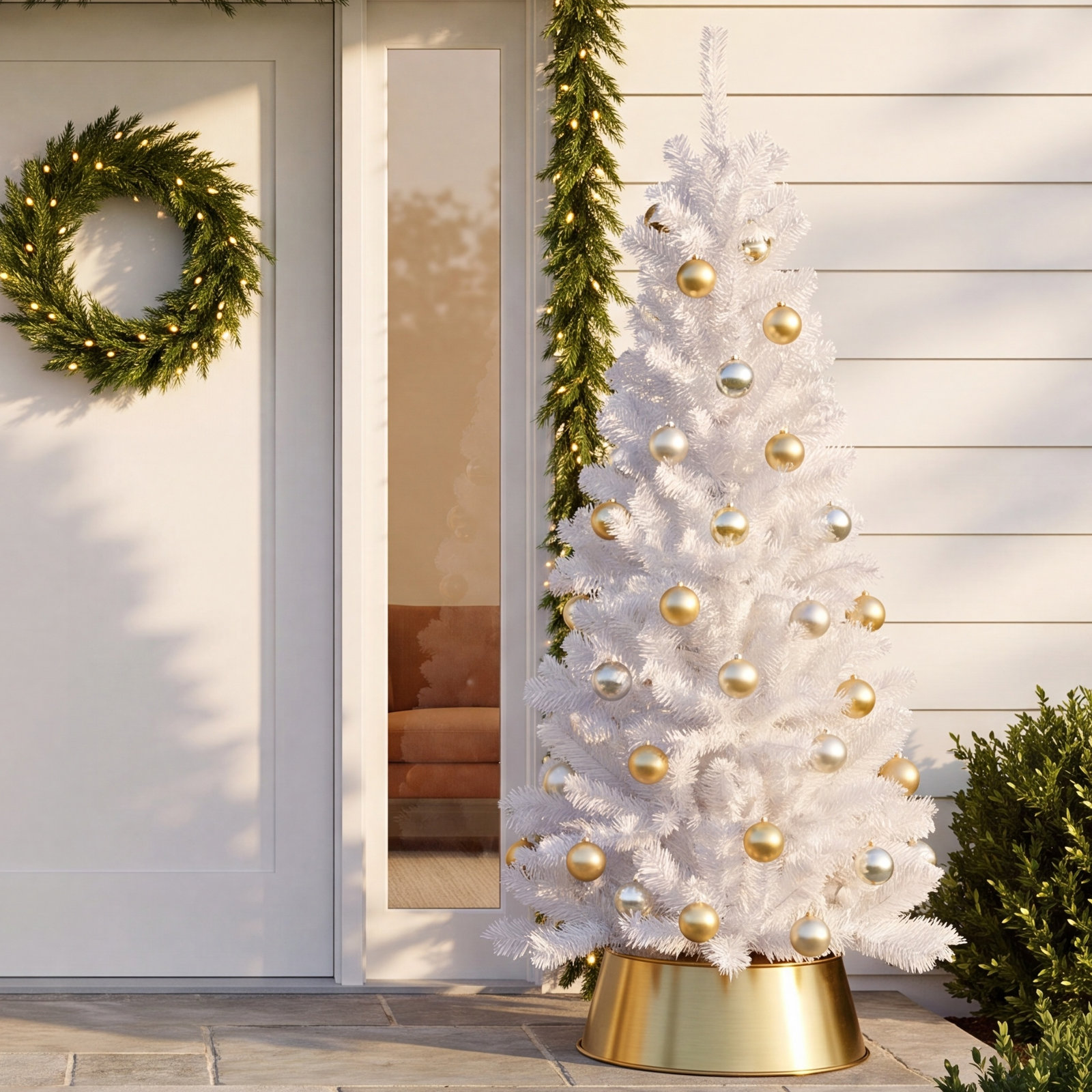 White 4.5' Pine Christmas Tree