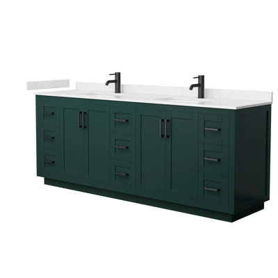 Miranda 84" Freestanding Double Bathroom Vanity with Cultured Marble Top