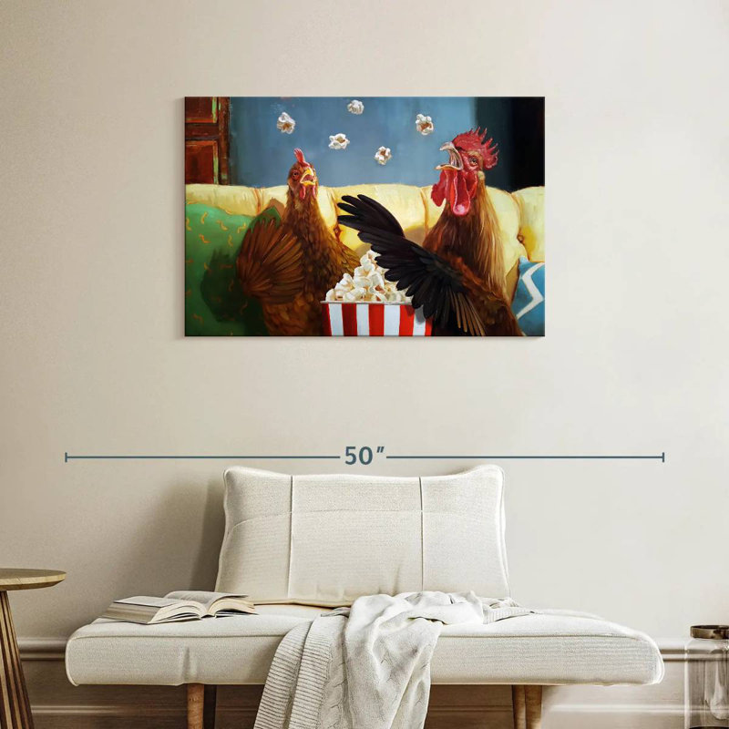 Popcorn Chickens, H 24 po x l 36 po