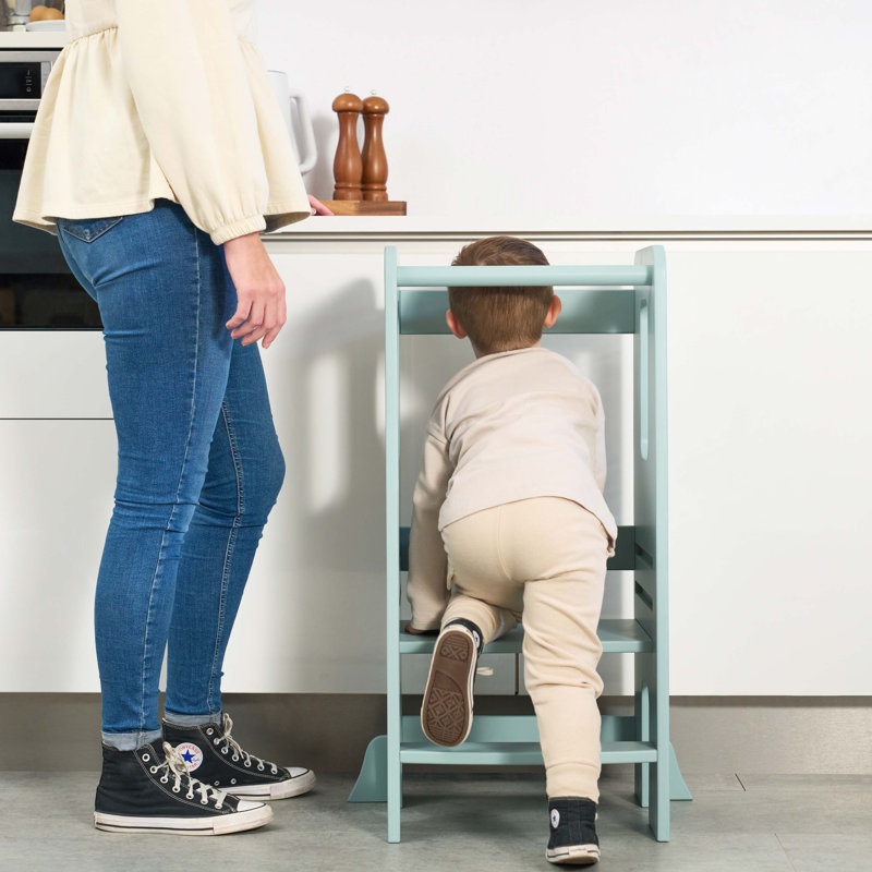 Helping Hands Montessori Toddler Learning Tower, Ocean Stone