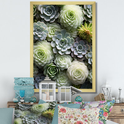 «Potterslea Green Succulents Flowers Serene II», reproduction sur toile