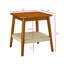 Table d'appoint de style Mid-Century de 23 po avec tablette tissée, table d'appoint Boho avec rangement, tables de chevet, petite table d'appoint pour canapé de salon, bureau à domicile