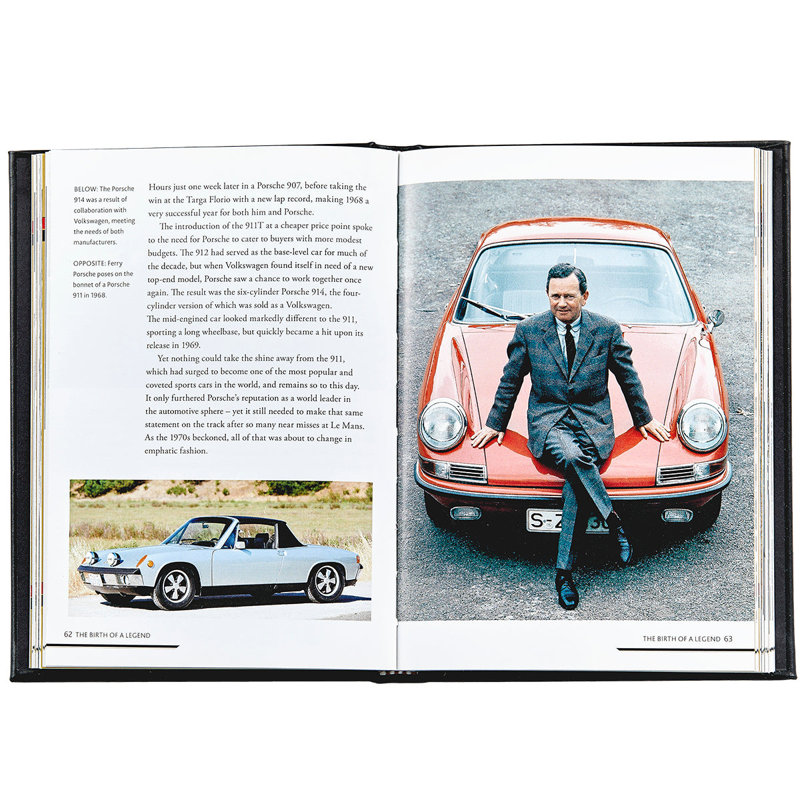 Graphic Imagae The Story of Porsche, Coffee Table Book, Leather, Black
