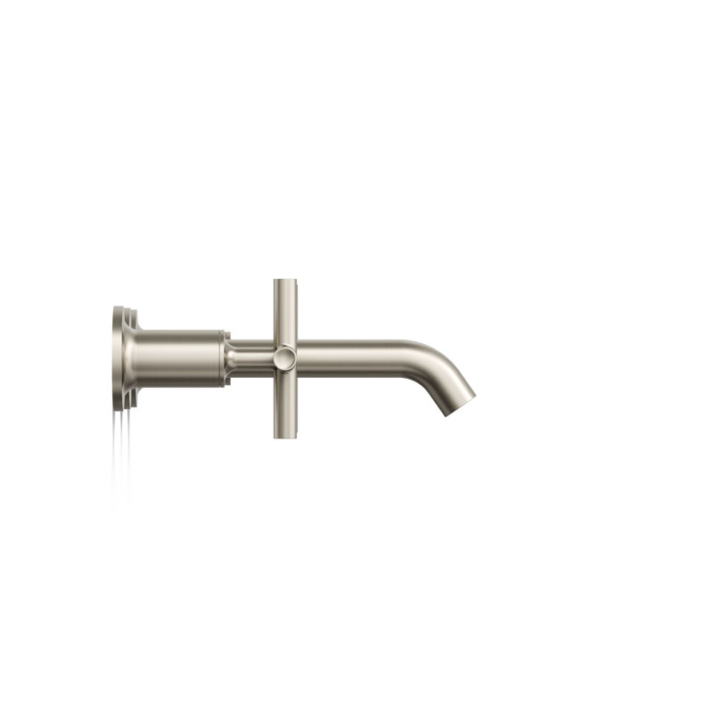Purist® Wall-Mounted Bathroom Faucet, Vibrant Brushed Nickel, Cross Handle