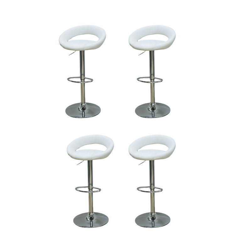 Nylea Adjustable Height Bar Stool, 4, White