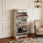 Armoire à chaussures mince et autoportante avec tablettes réglables, 3 tiroirs rabattables et tiroir de rangement supérieur pour l'organisation du vestibule.