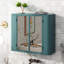 Armoire de salle de bain murale à miroir avec porte d'armée, 2 portes, compartiment de rangement pour meuble-lavabo, charnières à fonctionnement en douceur avec portes en miroir et style ouvert, installation peu encombrante, structure en acier