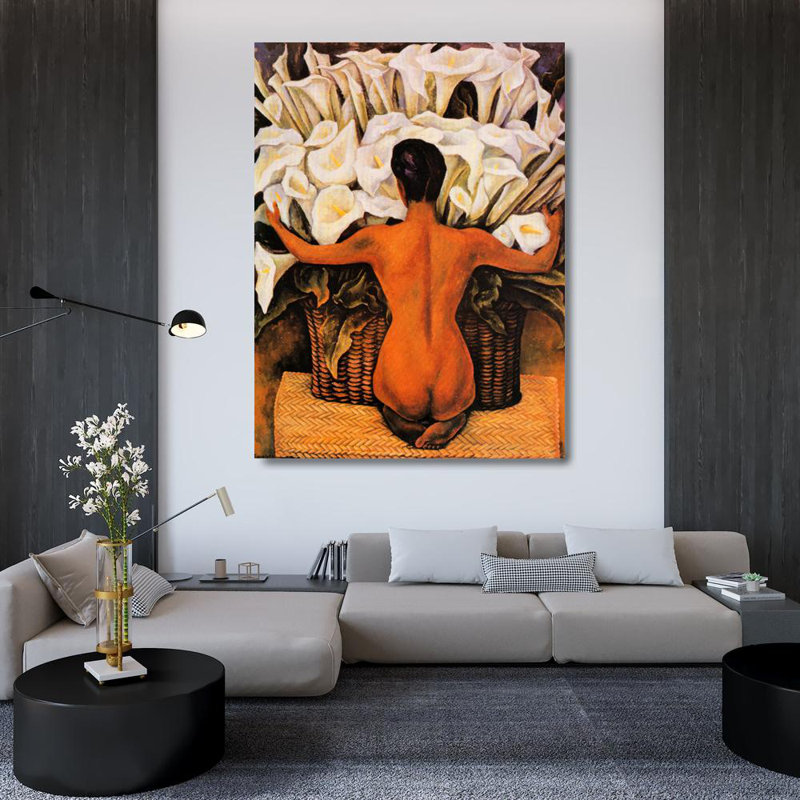 Nude with Calla Lilies, 48" H x 36" W