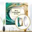 «Golden Ocean Swirling Waves», miroir carré en spirale abstraite pour décoration murale-100982281