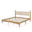 Structure de lit très grand classique en bois avec tête de lit en forme de gourde, lit plateforme rétro avec base en lattes de bois-95057808