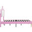 Cadre de lit simple rembourré avec tête de lit à DEL, rose et blanc, chambre à coucher, taille stable et silencieuse et blanc rose, élégance et bruit