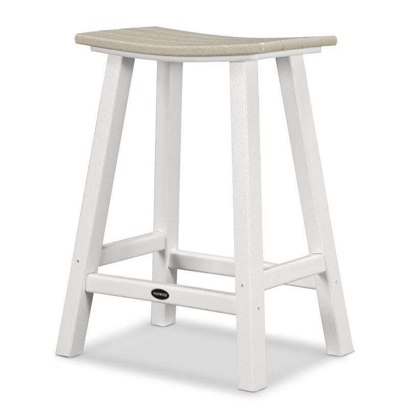Tabouret de comptoir POLYWOOD Contempo 24 po, Blanc, Sable