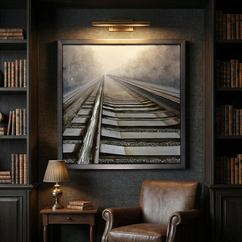 Shining Way Mixed Media Framed Canvas Painting