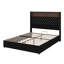 Lit plateforme à oreilles à haut dossier avec design capitonné, garniture de rivet, tablette de rangement pour tête de lit, connectivité USB et veilleuse-239679215