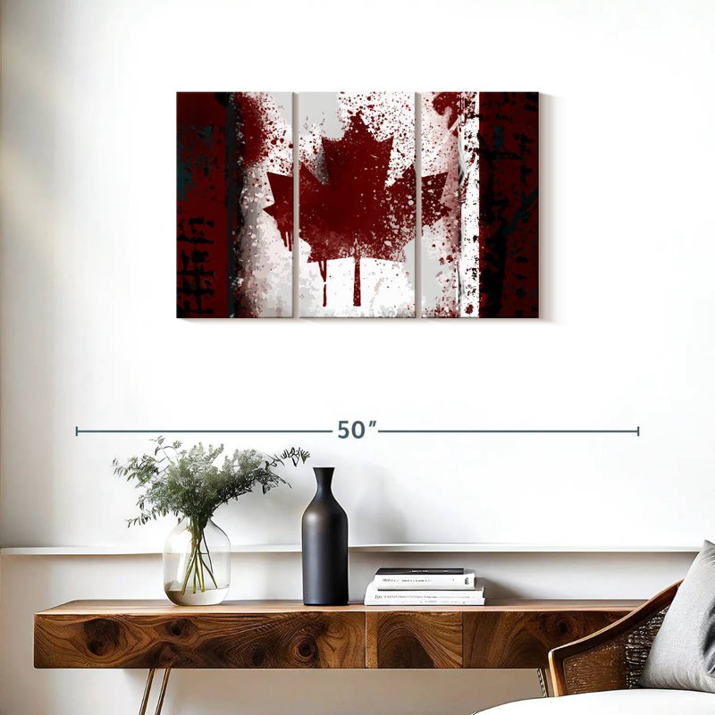 Borges Rustic Canada Flag, 20" H x 33" W