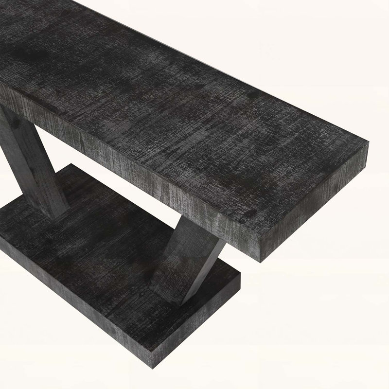 Console d'entrée avec rangement à 2 niveaux, conception rustique large pour les couloirs et les salons, Noir antique