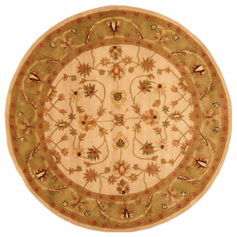 Wool Oriental Indoor Rug, Round 6'