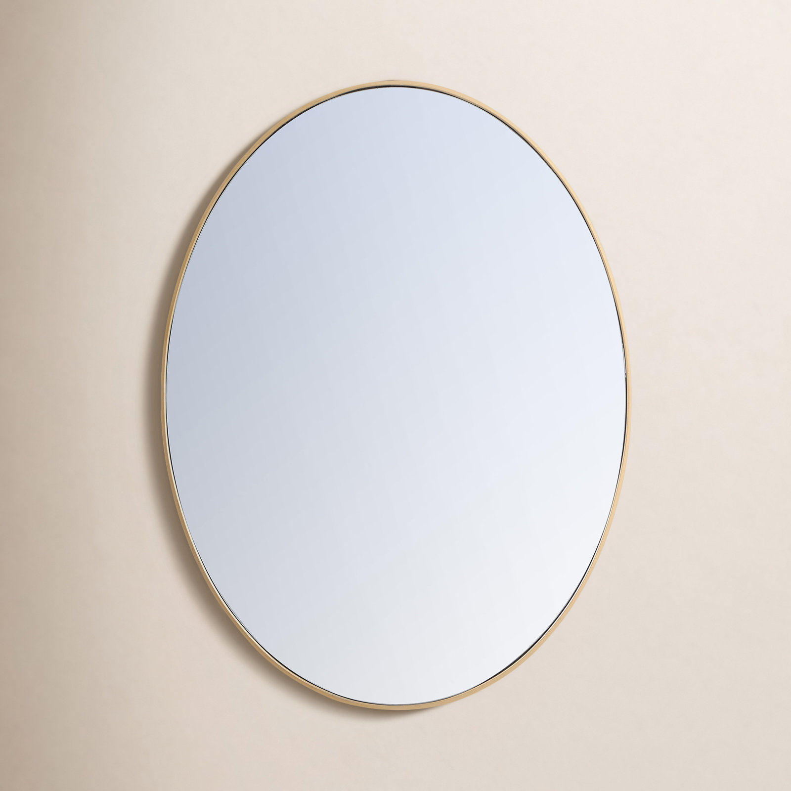 Sabine Metal Oval Wall Mirror, Brass, 30" H x 40" W