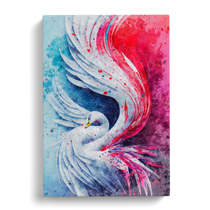 Mesmerizing Swan Abstract - Wrapped Canvas, 50cm H x 35cm W x 3cm D
