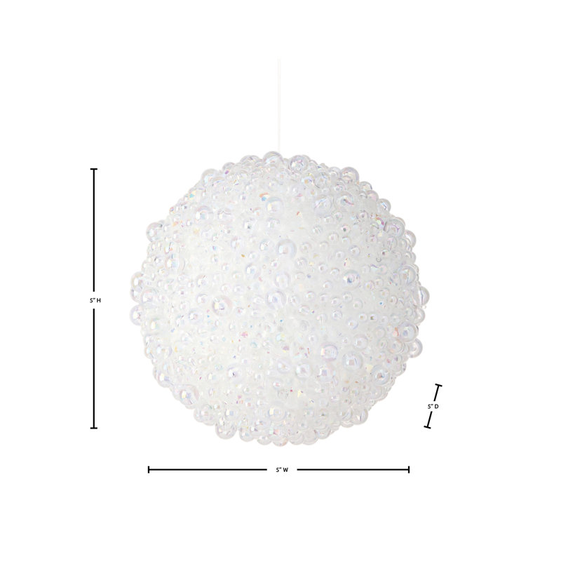 Ornement boule de perles en acrylique 5 po