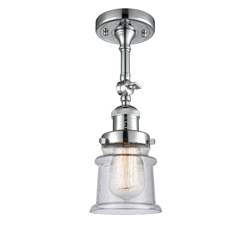 Alexandira Glass Semi Flush Mount, Polished Chrome, No Bulb Included, Seedy