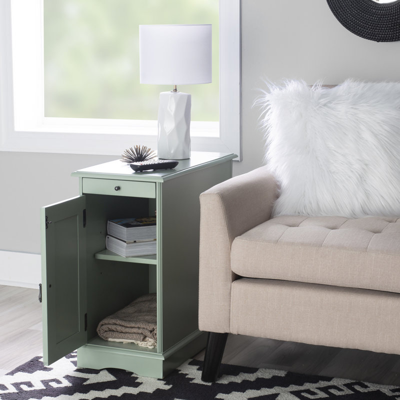Table de bout avec rangement 24 po Bankhead, Turquoise