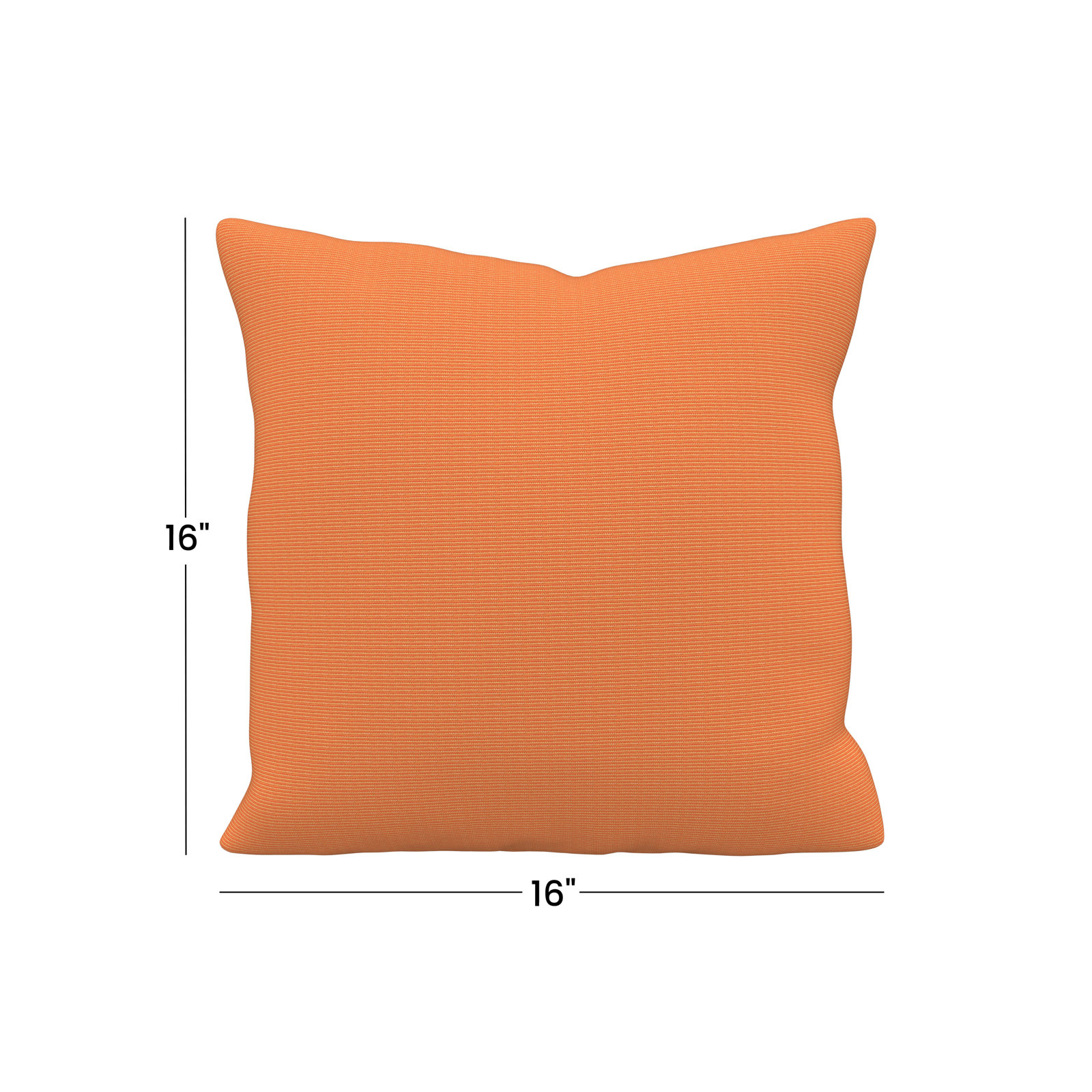 Sunbrella® Throw Pillow, Square 16", Canvas Tangerine Sunbrella® Canvas