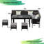 Ensemble modulaire d'extérieur 10 pièces - Canapé en osier résistant aux intempéries avec coussins épais-2117657630
