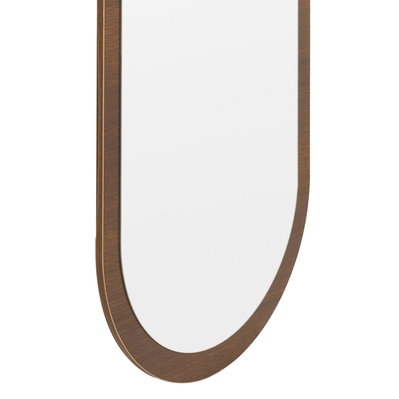 Oval Wall Full Length Mirror, Walnut
