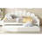 Full Size Daybed With Trundle In White - Velvet Upholstery, Strong Legs, Functional Living Area Addition Upholstered Shall Shaped , Soft Headboard, Construction, Versatile Bedroom Furniture-2028514906