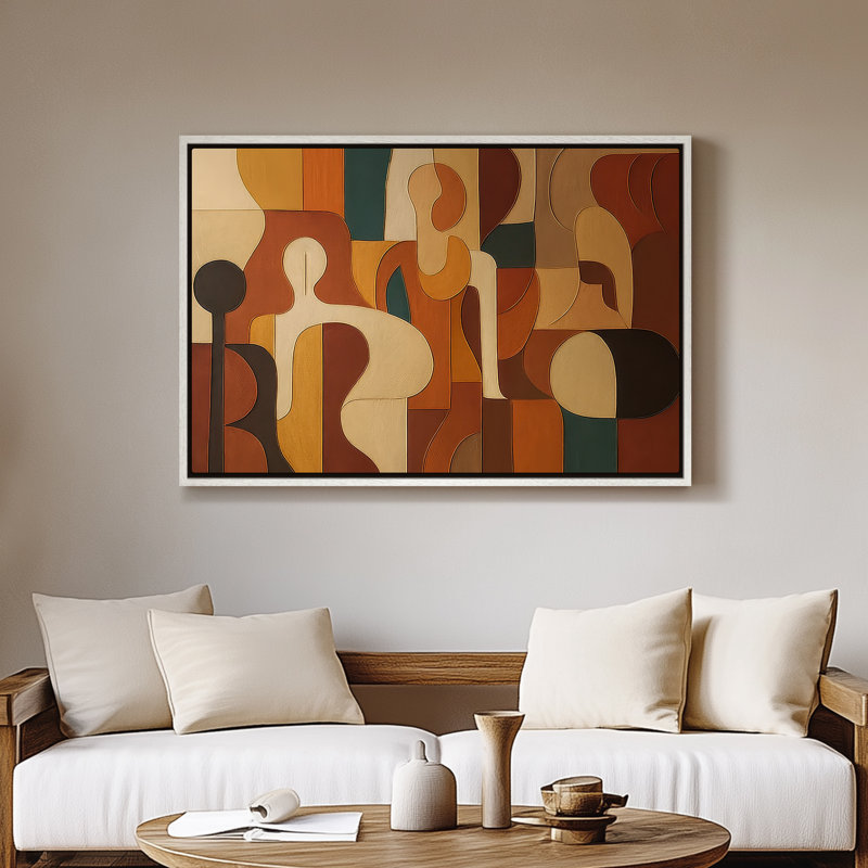 Framed Canvas Wall Art - Vintage Abstract Wall Prints for Bedroom - 24"x36", White