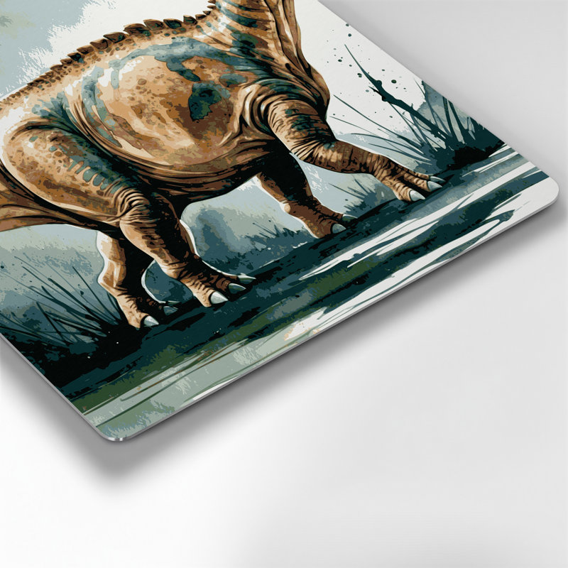 Art mural en métal Dinosaur Brontosaurus, H 8 po x l 8 po