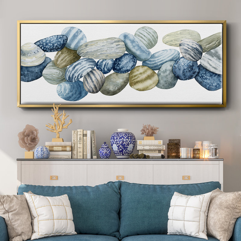 Found Pebbles III- Framed Canvas