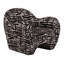 Hurd - Chaise d'appoint moderne en tissu noir et beige