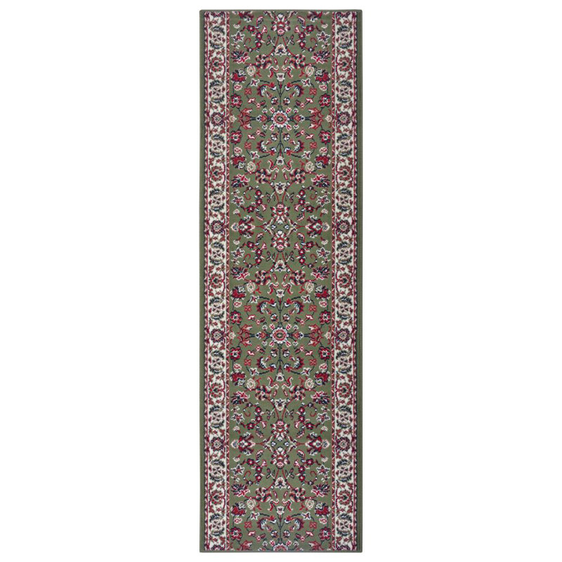 Flatweave Green Rug, Runner 80 x 200cm