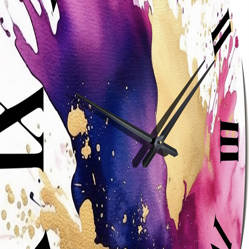 Horloge murale mauve et rose, Très grand
