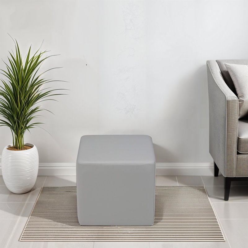 Pro Series Upholstered Square Ottoman 18" Height, Gray