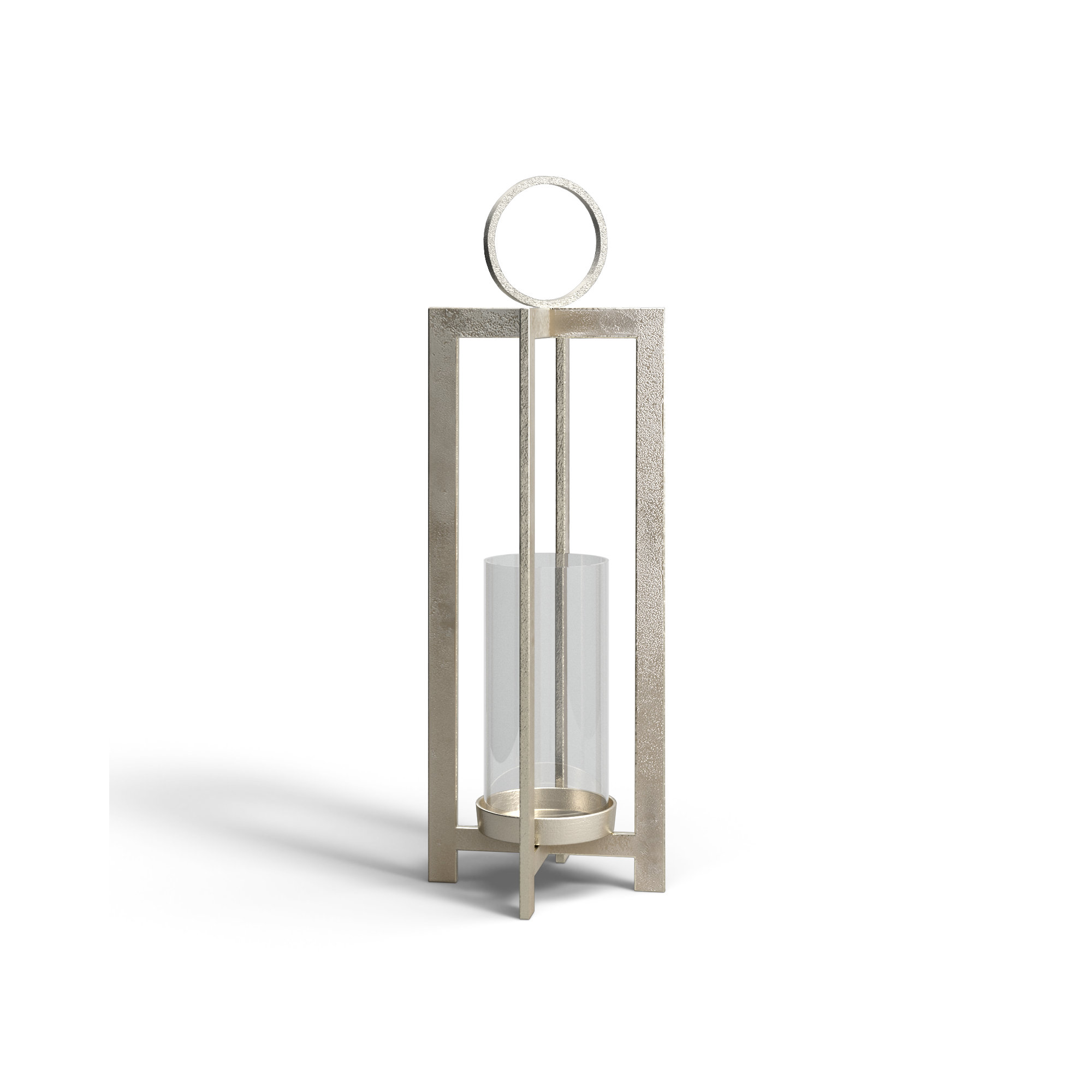 Barrow Lantern, Silver, 30.5" H x 10" W x 10" D