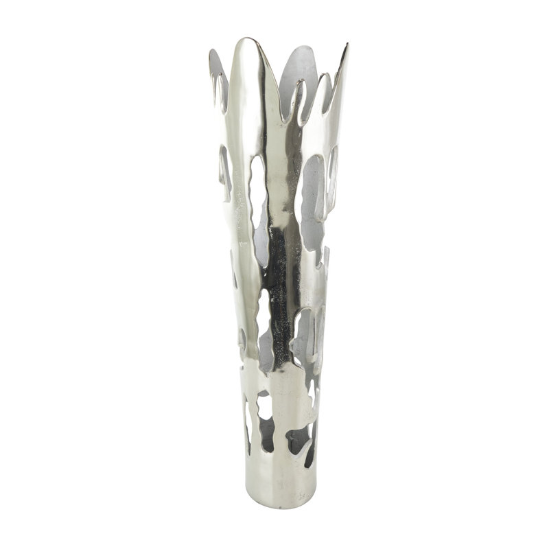 Moderna Aluminum Floor Vase, Silver
